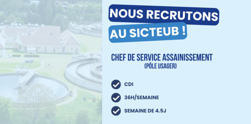 Offre d'emploi - Chef de service assainissement (usager)
